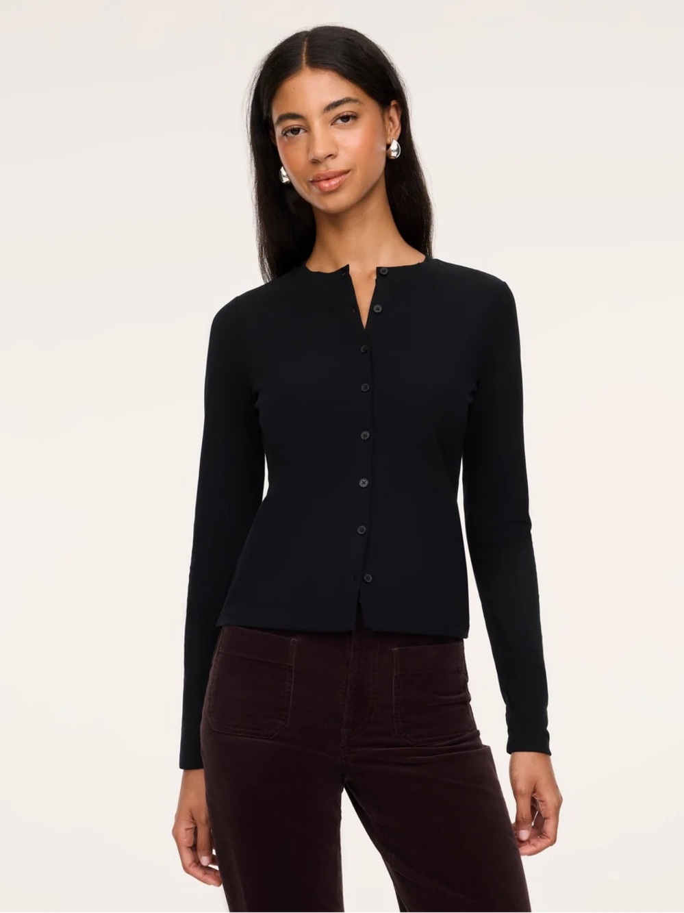 SPANX Ribbed Knit Crewneck Cardigan M